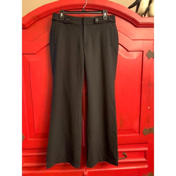 Banana Republic Sz 8 Jackson Fit Black Winter Wool Blend Dress Pants Stretch EUC - Picture 1 of 4